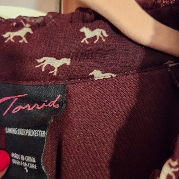 Torrid Horse Print Blouse - Picture 2 of 3